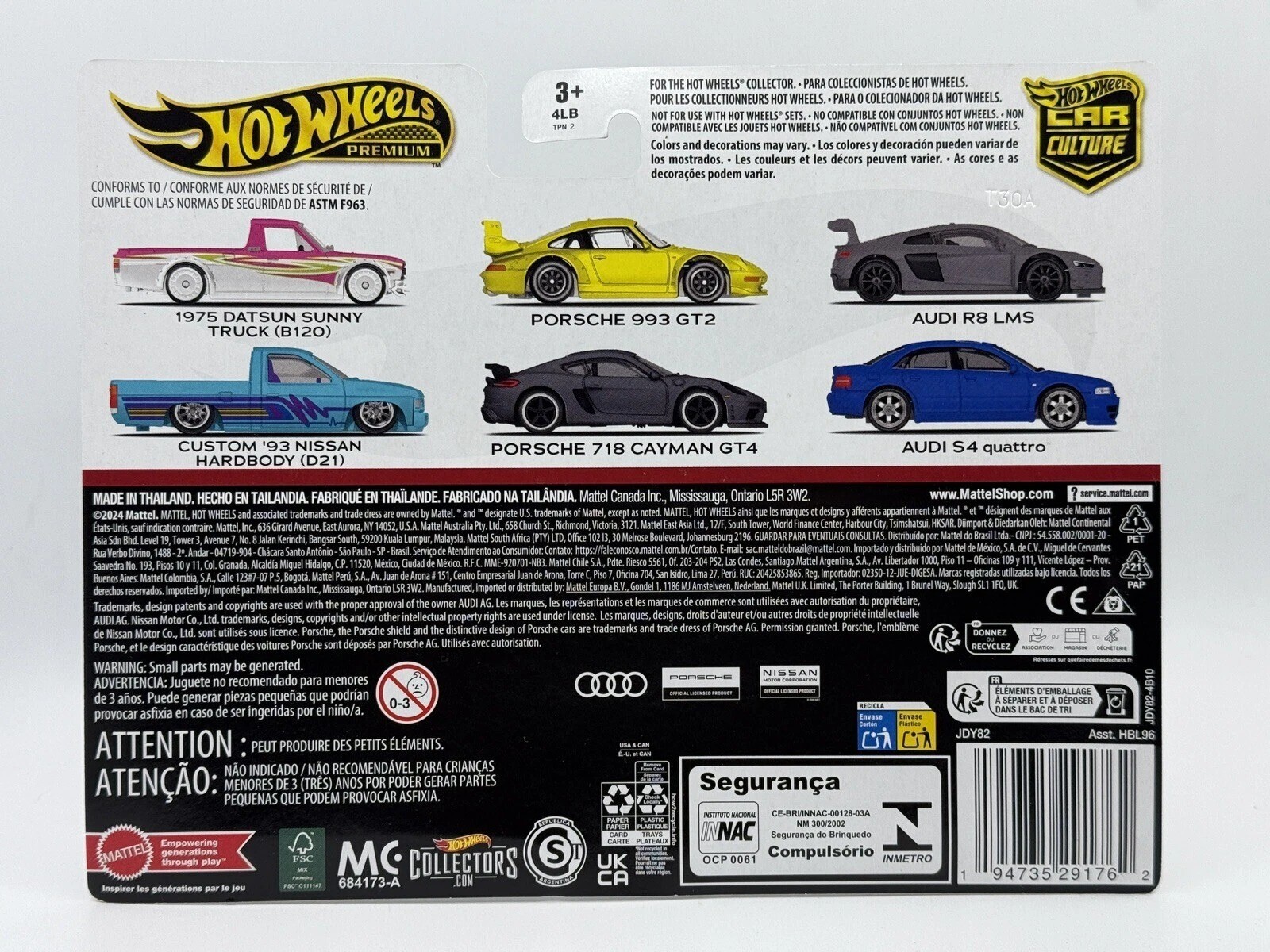 Hot Wheels Audi S4 Quattro & Audi R8 LMS Car Culture Premium 2-Car Set