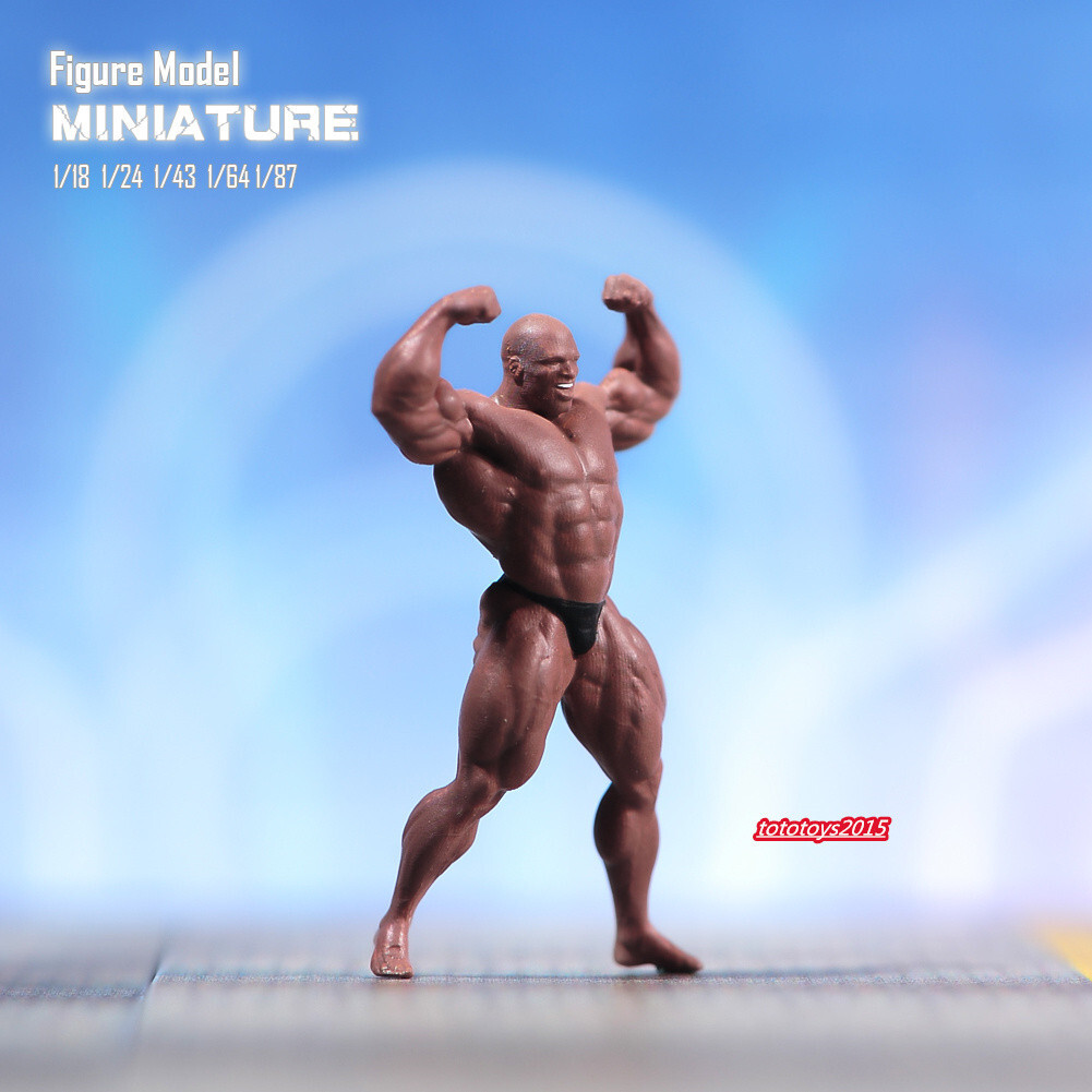 1/32 Muscle Strong Black Man Scene Miniatures Figures Doll For Cars Vehicles Toy