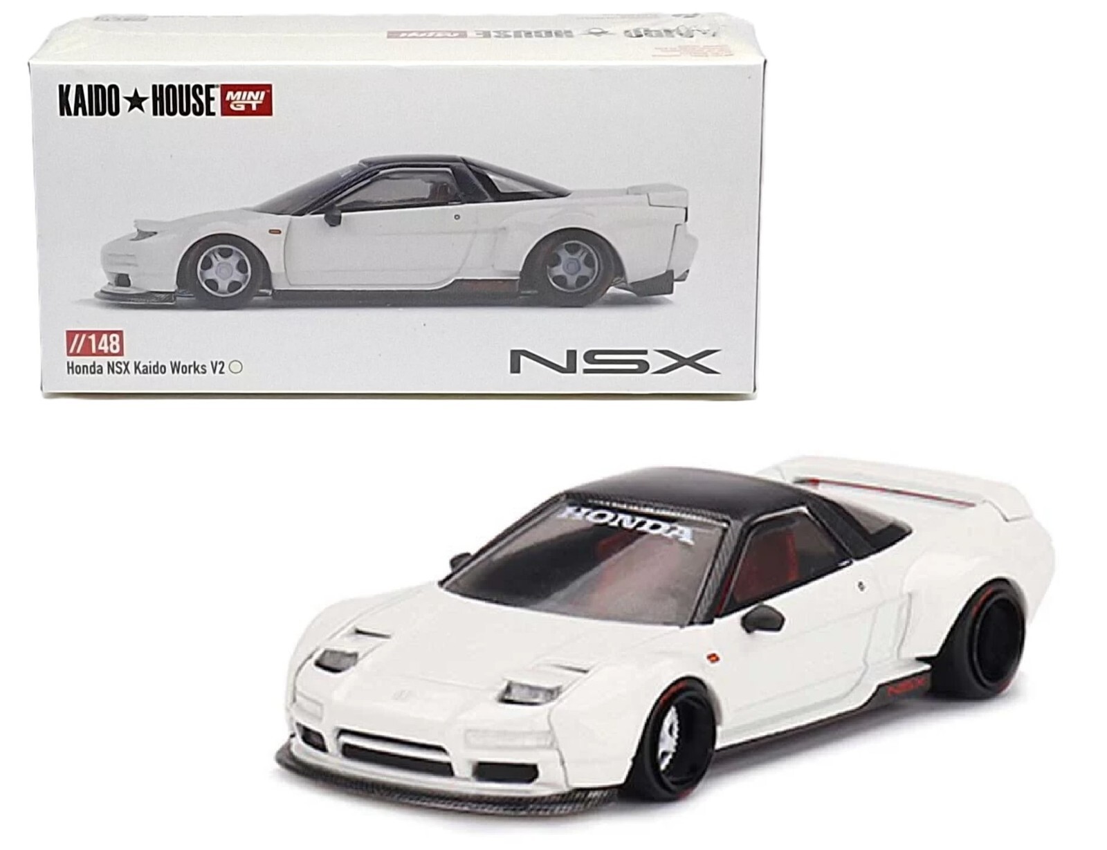 Kaido House x Mini GT 1:64 Honda NSX (NA1) Kaido WORKS V2 White KHMG148