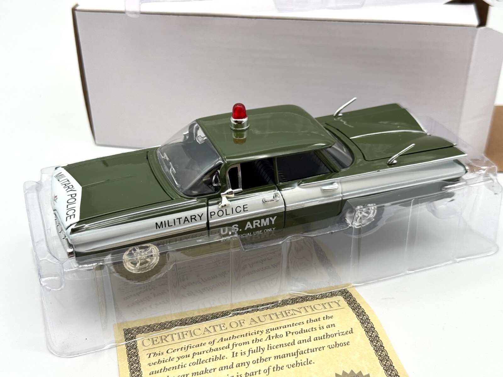 NEW ~ MINT ~ 1959 Chevrolet 1/32 Diecast US Army Military Police Car Olive Green