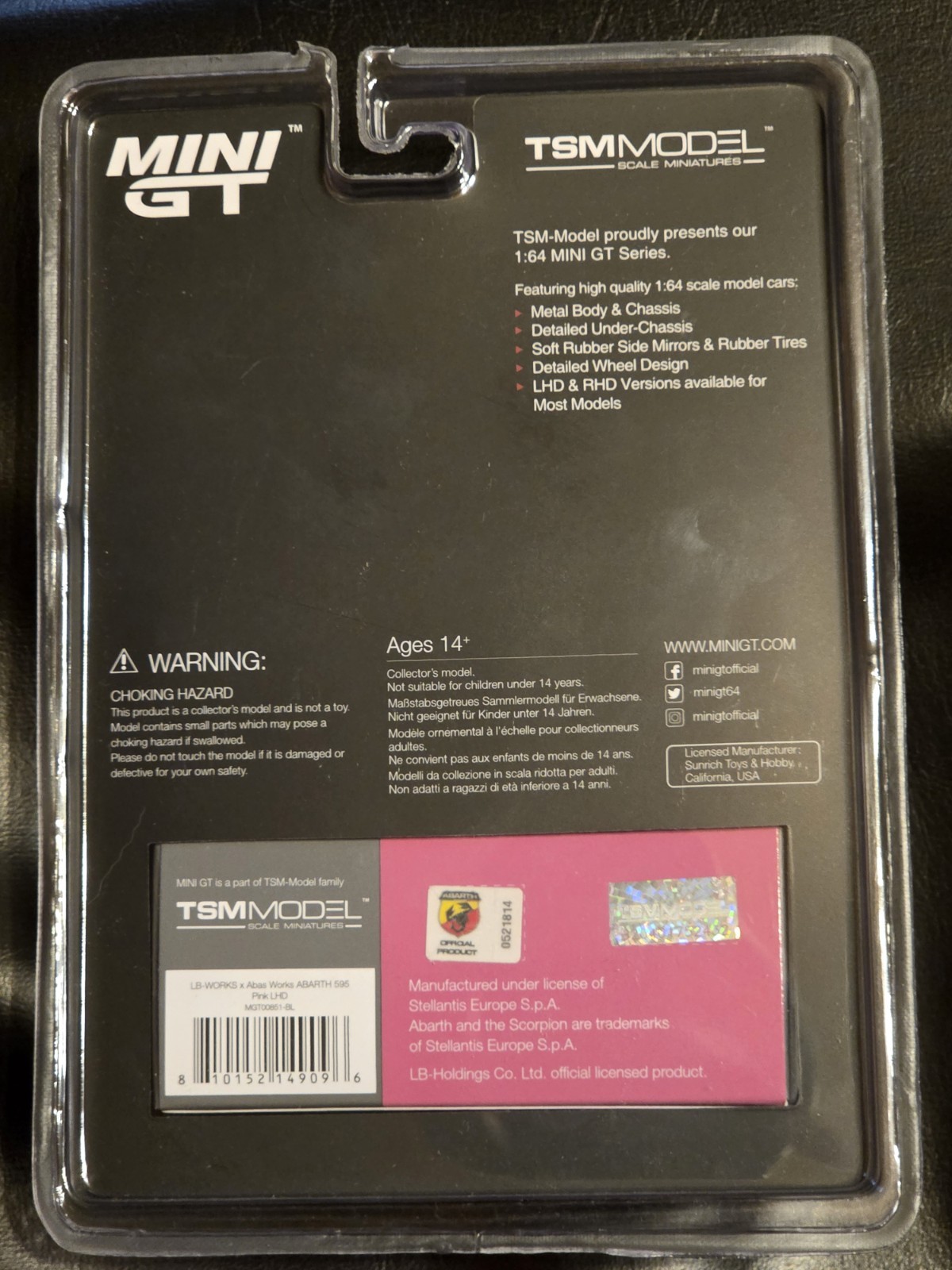MINI GT LB-WORKS x Abas Works Abarth 595 Pink
