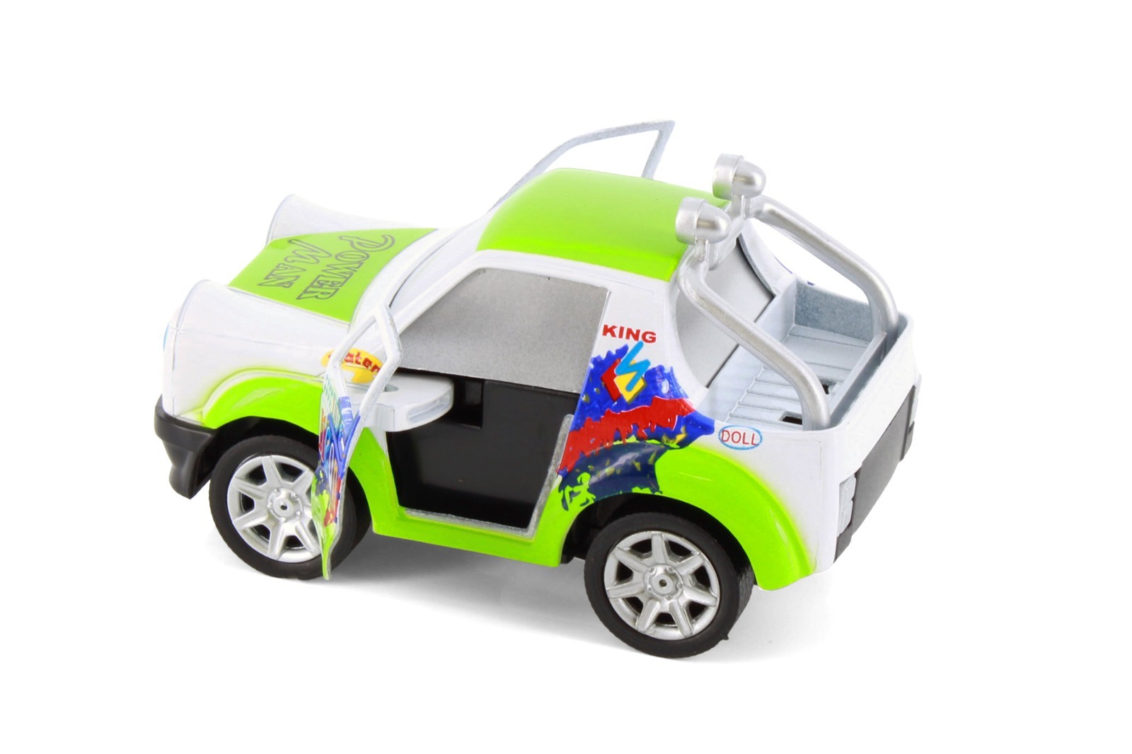 Cutie Cars w/Movable Eyes & Tongues – Power Man, Green – Showcasts 403/4D – 4″