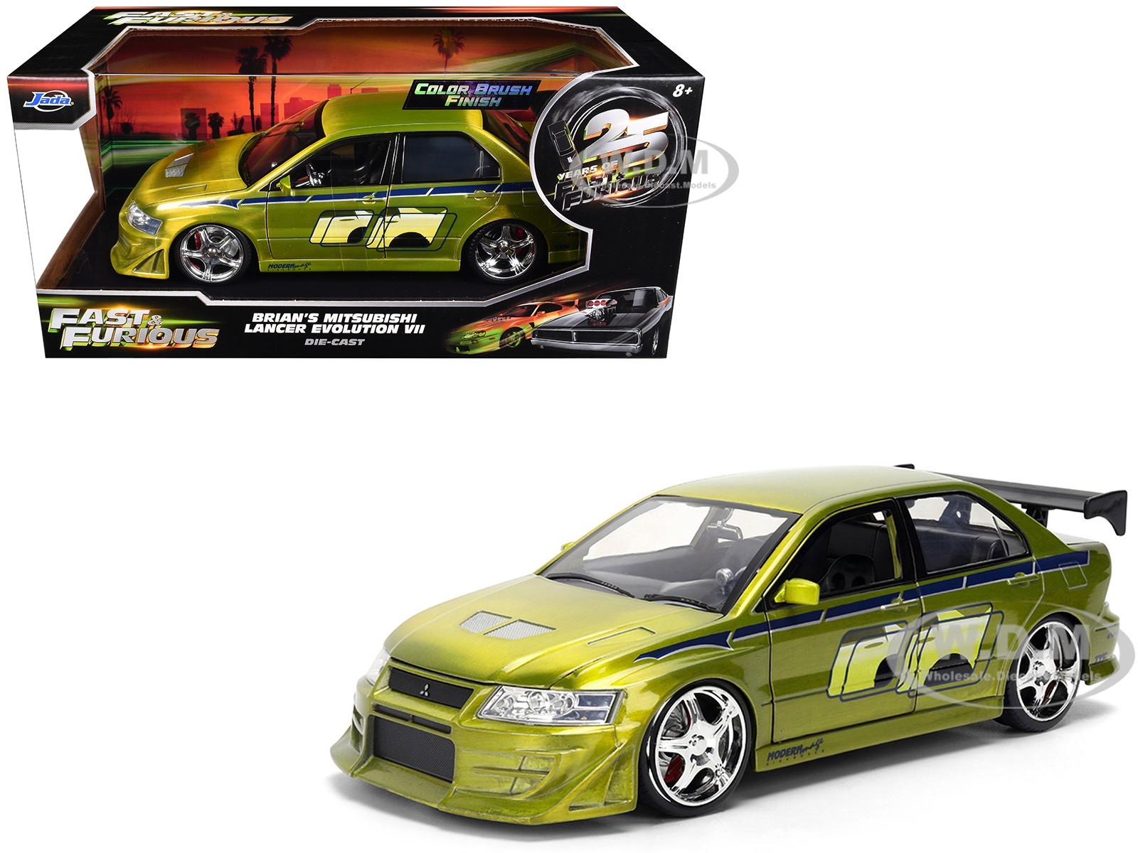 MITSUBISHI LANCER EVO VII COLOR BRUSH “FAST & FURIOUS 25 YEARS” 1/24 JADA 37874