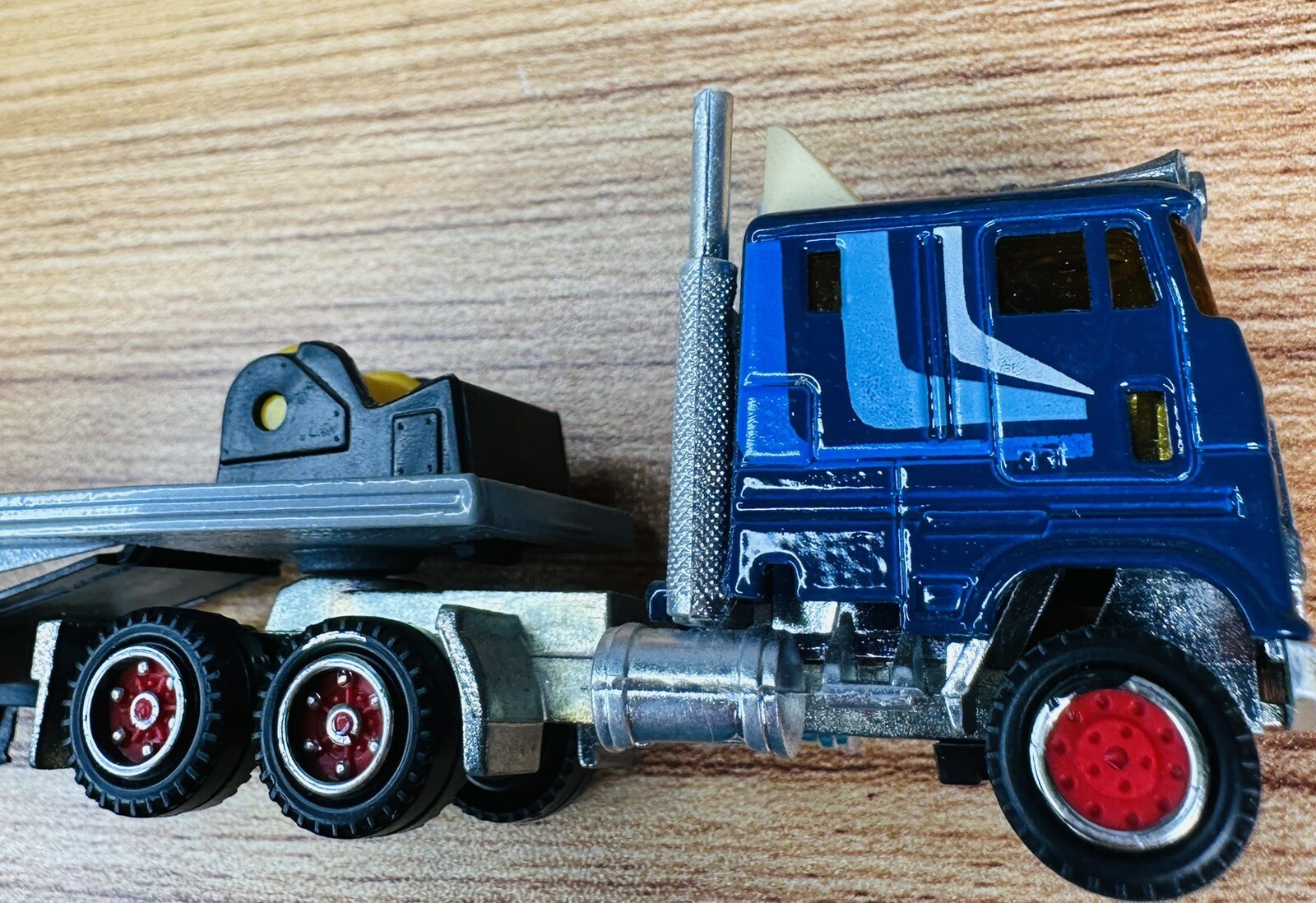 1980s Vintage Cabover Super Movers Majorette Semi Truck Tractor Trailer Low Boy