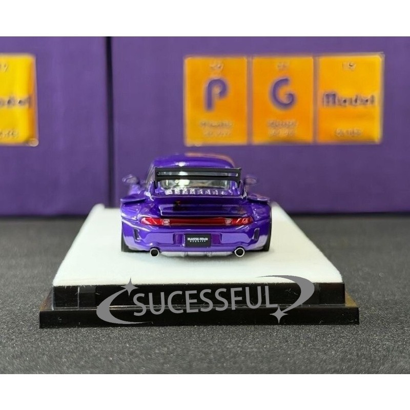 PGM 1/64 Purple Porsche RWB 993 Full Open Diecast Metal Model BN