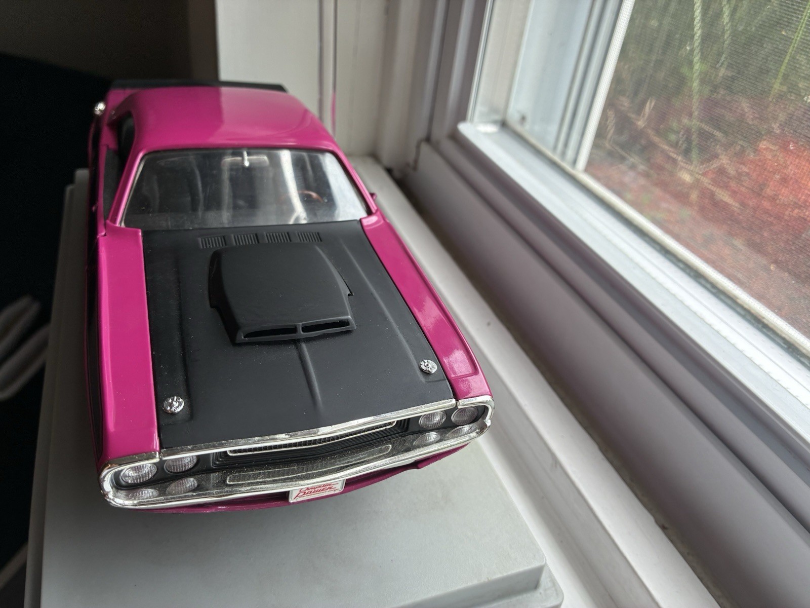 Purple & Black Diecast Model Car Vehicle w/ Display Stand Base