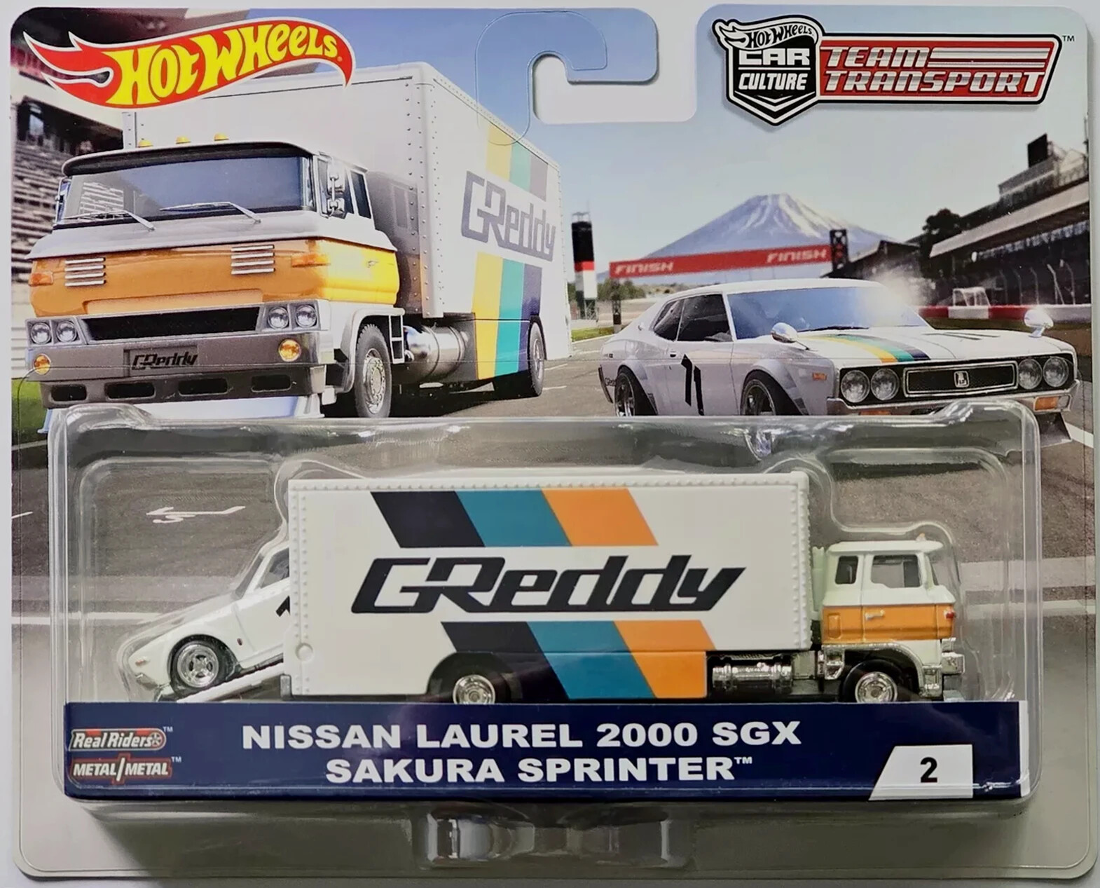 2018 HOT WHEELS TEAM TRANSPORT NISSAN LAUREL 2000 SGX SAKURA SPRINTER #2 GREDDY