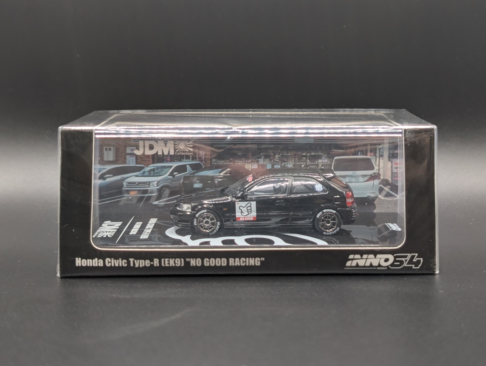 1:64 INNO64 Honda Civic Type R EK9 No Good Racing Black