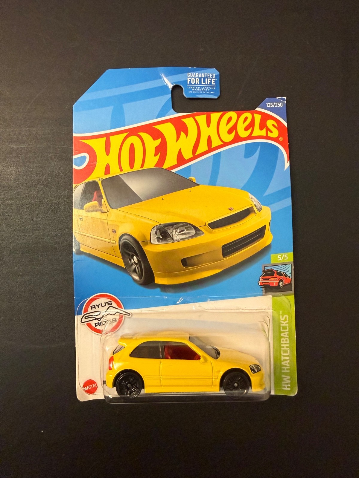 Hot Wheels 1999 Honda Civic Type R EK9 Yellow
