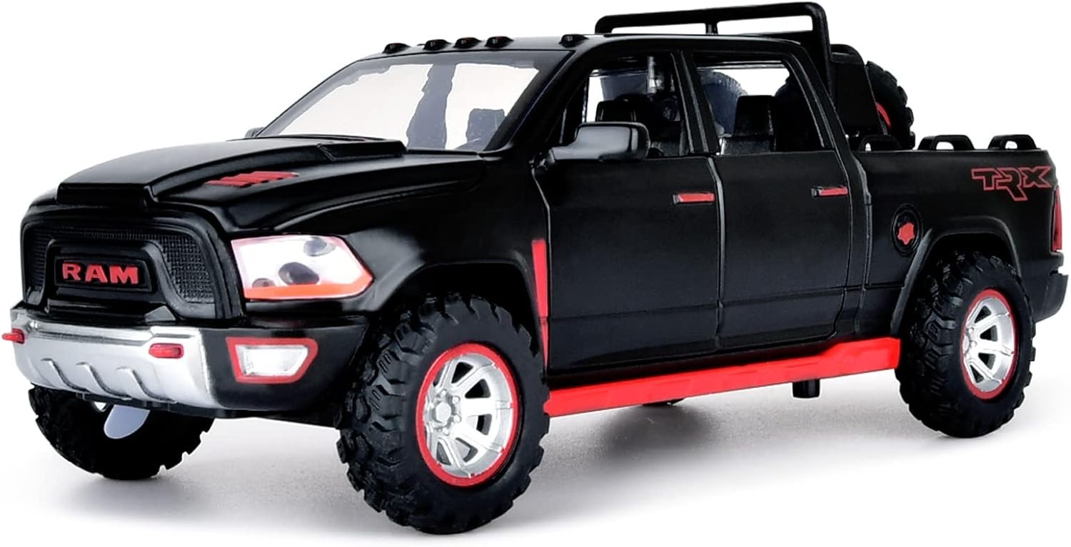 Realistic RAM 1500 Diecast Truck Model with Pull-Back Action & Lights – 1:32