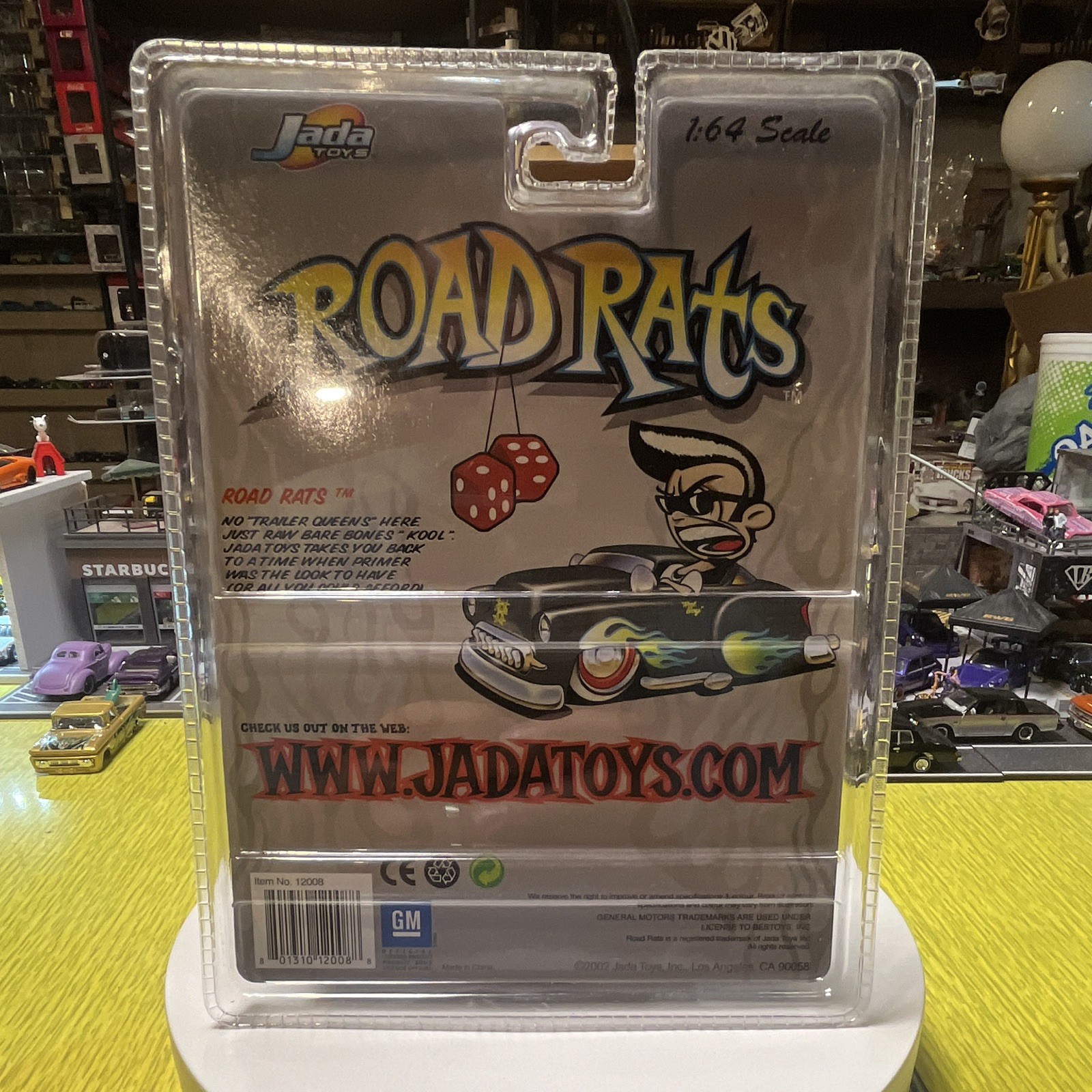 Jada Toys Road Rats 1953 Chevy Bel Air 1:64 Diecast Black/Yellow Flames