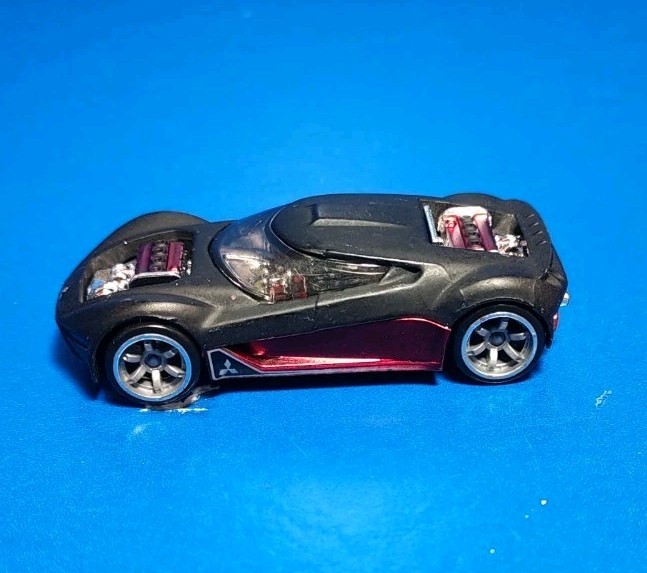 Hot wheels Mitsubishi Double Shotz Black And Red With Clear Glass Scale 1:64