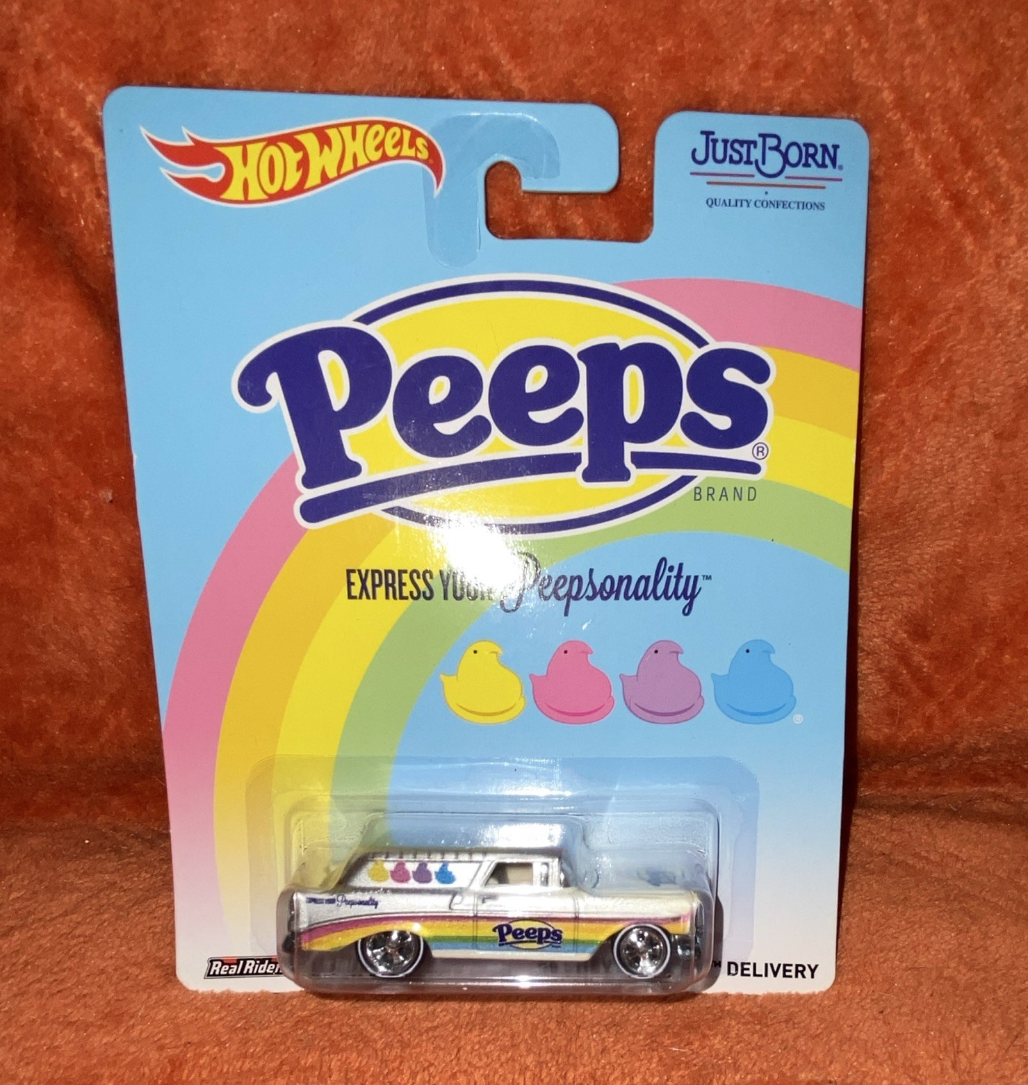 Hot Wheels Peeps 1:64 1956 Chevrolet Chevy Nomad Delivery Real Riders Unopened