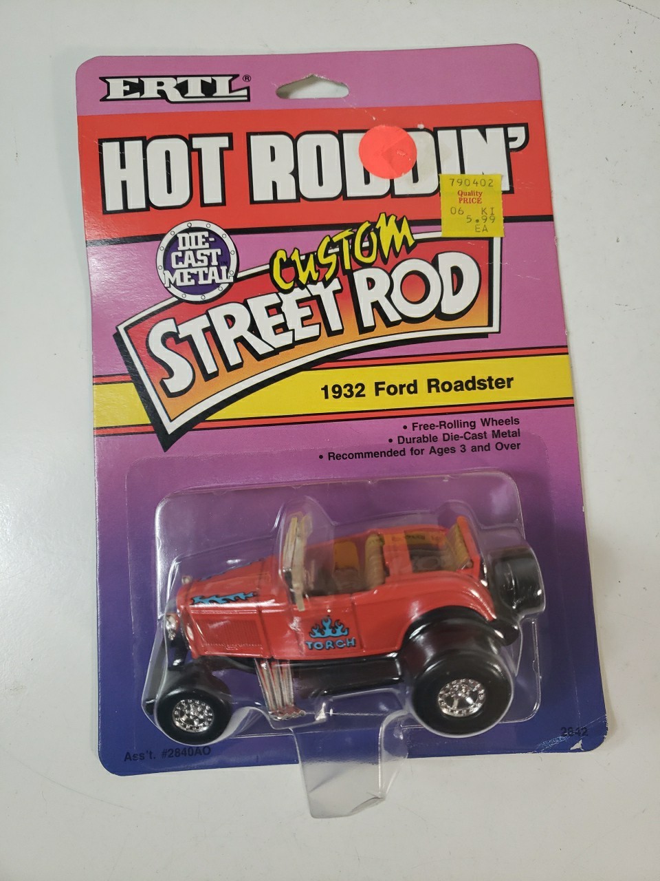 Vintage Ertl 1989 Hot Roddin Custom Street Rod ’32 Ford Roadster New On Card