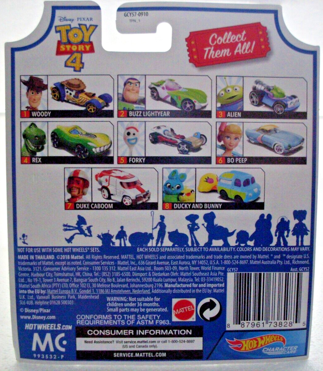 Hot Wheels Toy Story 4 Disney Pixar Character Cars #5 Forky 2018