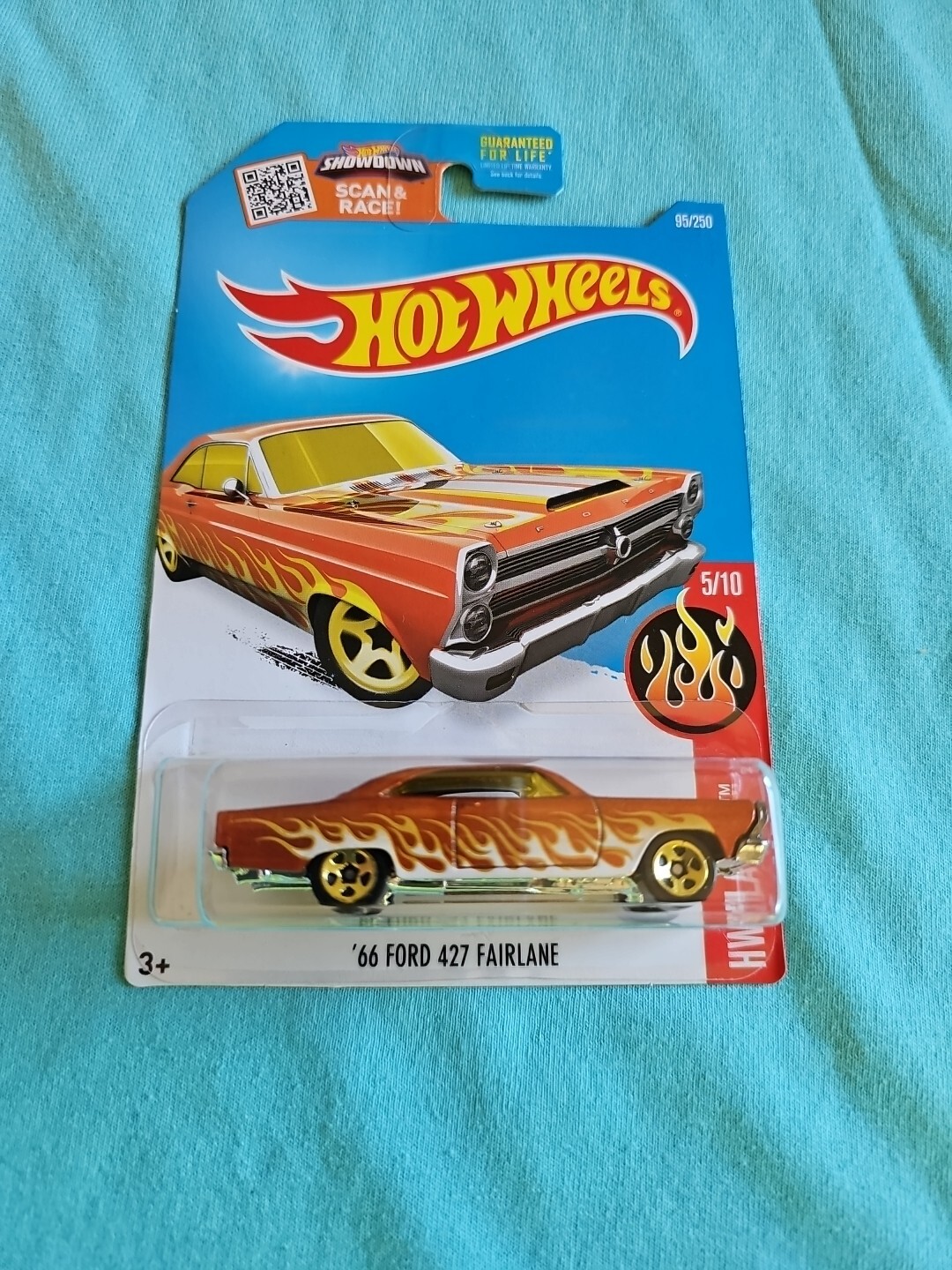 2016 Hot Wheels 66 FORD 427 FAIRLANE Orang 95/250 LITTLE BEND Flames KMART COLOR