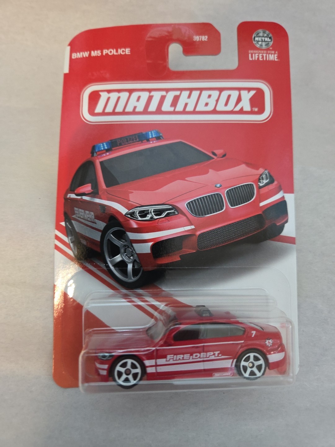 matchbox target red edition 2025 Bmw M5 Police/ Fire Department