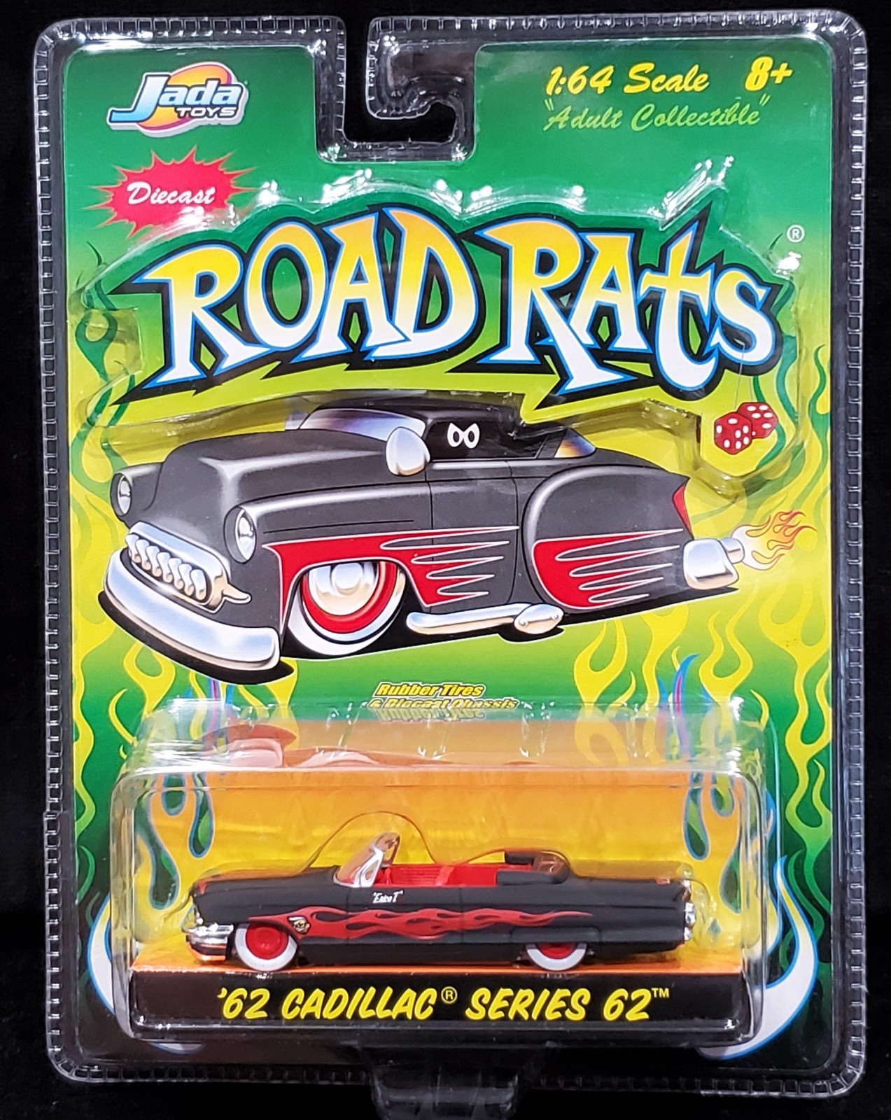 Jada 62 1962 Cadillac Series 62 Convertible Road Rats Rat Rod Hot Rod Car Blk