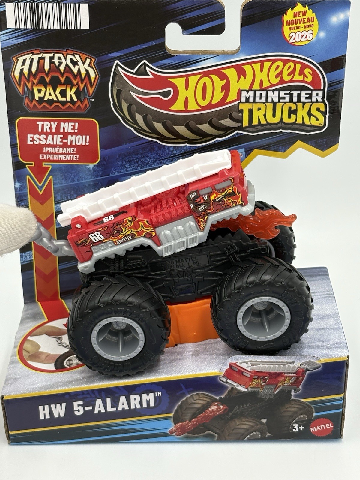 2026 Hot Wheels Monster Trucks Attack Pack HW 5-Alarm Red Fire Truck
