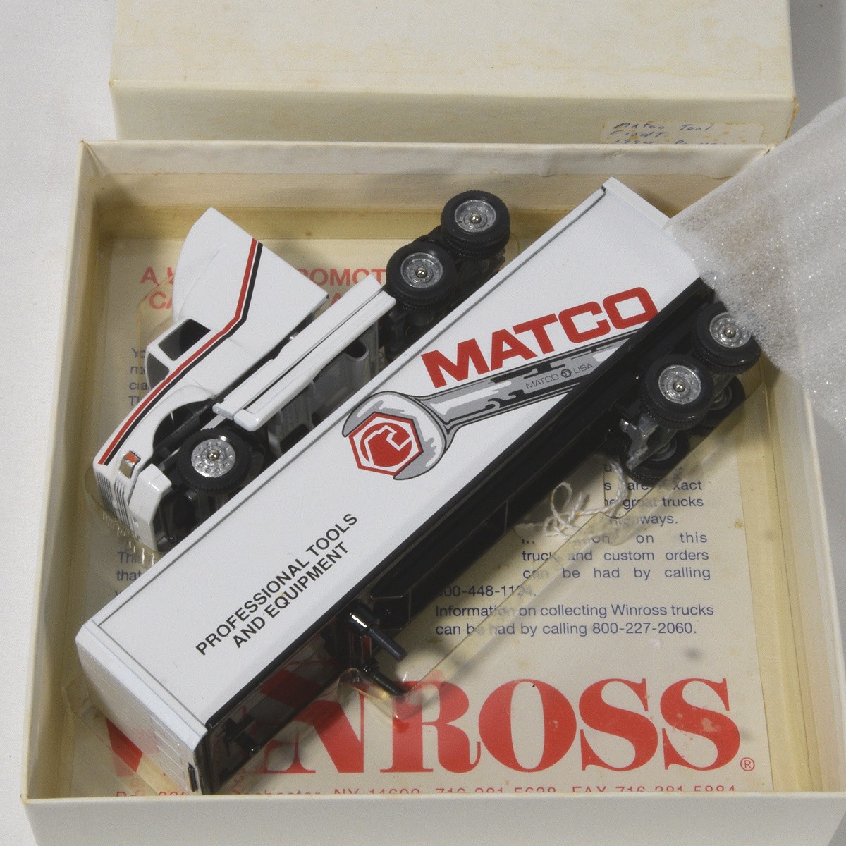 Vintage Winross Matco Tools 1:64 Diecast Semi Truck and Trailer NEW