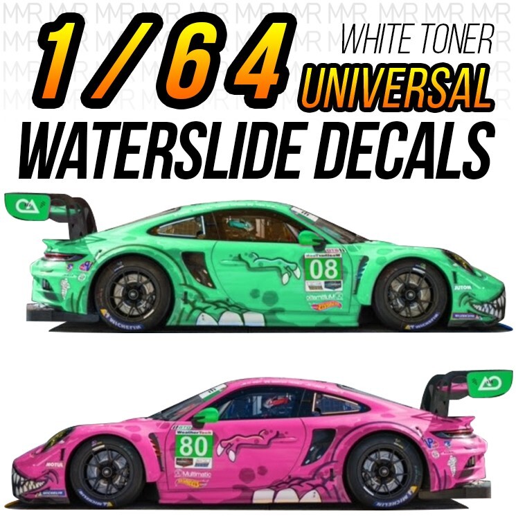 1/64 Scale PORSCHE REXY ROXY Custom White Toner Universal WaterSlide Decals for