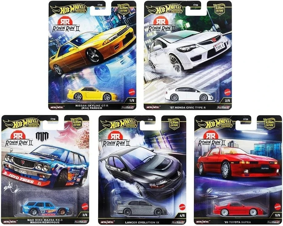 Hot Wheels 2025 Car Culture M Case Ronin Run II Set of 5 Cars FPY86-961M