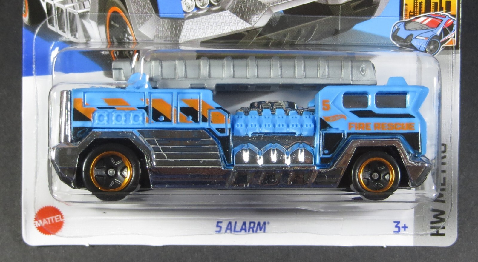 2024 Hot Wheels Blue 5 ALARM Fire Engine Moving Ladder #125 HW84-092824