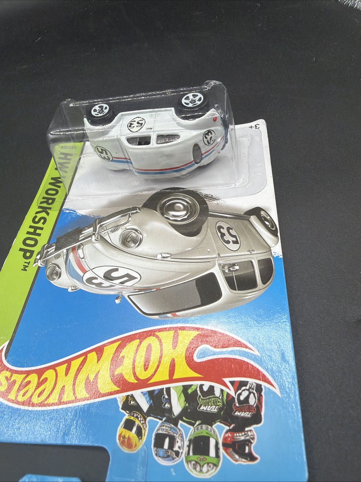 ⭐2014 Hot Wheels HW WORKSHOP HERBIE THE LOVE BUG WHITE VOLKSWAGEN BEETLE 53⭐
