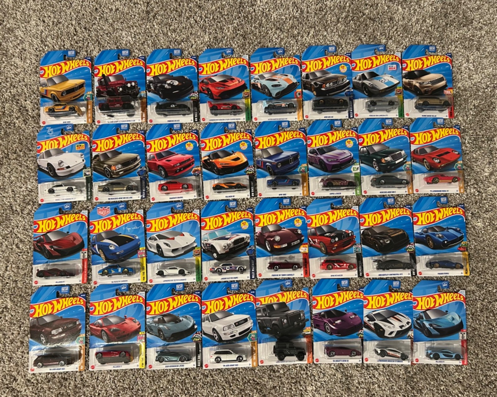 HOT WHEELS Euro Cars Porsche Lamborghini Audi BMW McLaren Lotus Jaguar Lot of 6
