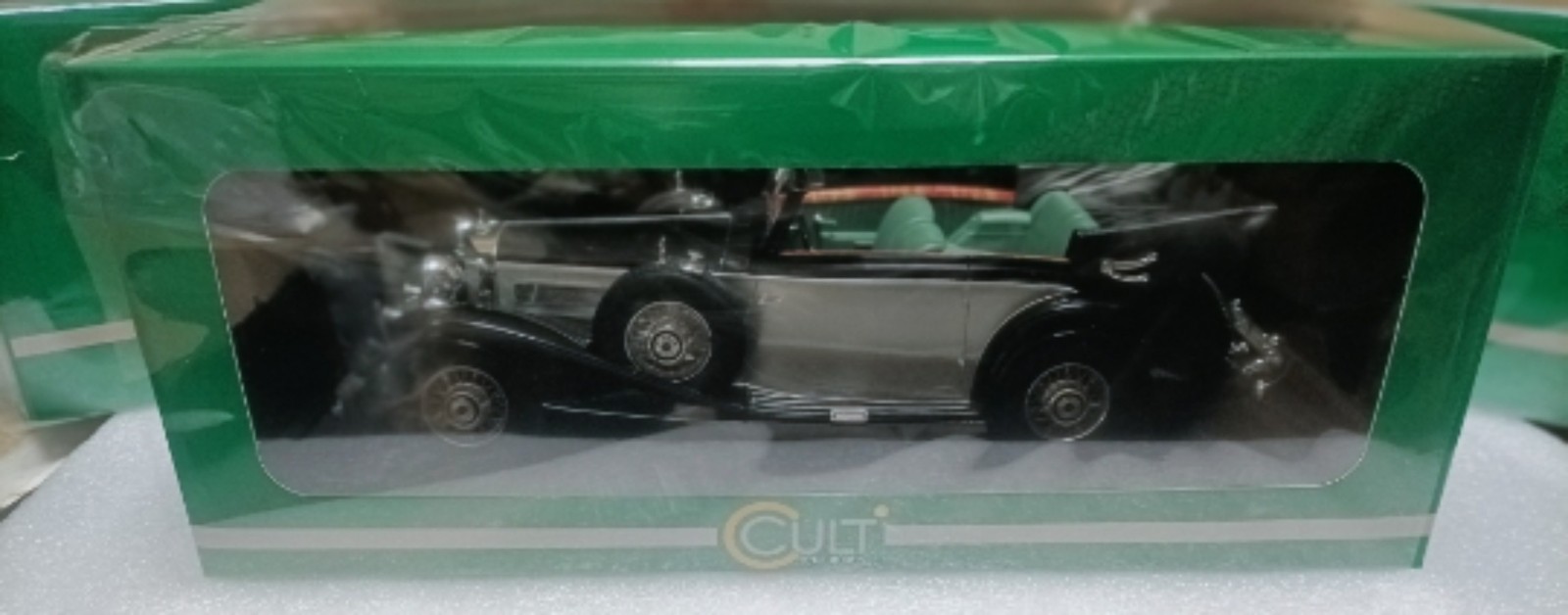 Cult 1:18 Mercedes Benz 540K B 1936 Black Silver Convertible Vintage Car Model