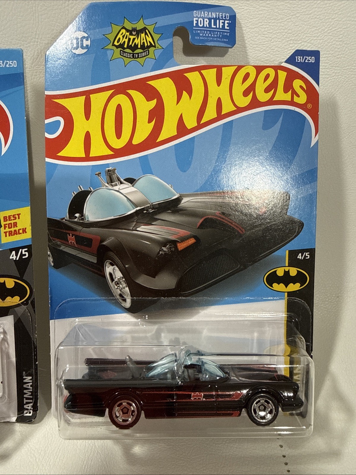 HOT WHEELS BATMAN, THE DARK KNIGHT BLUE BATMOBILE ,Tv Series Batmobile 2pcs Lot