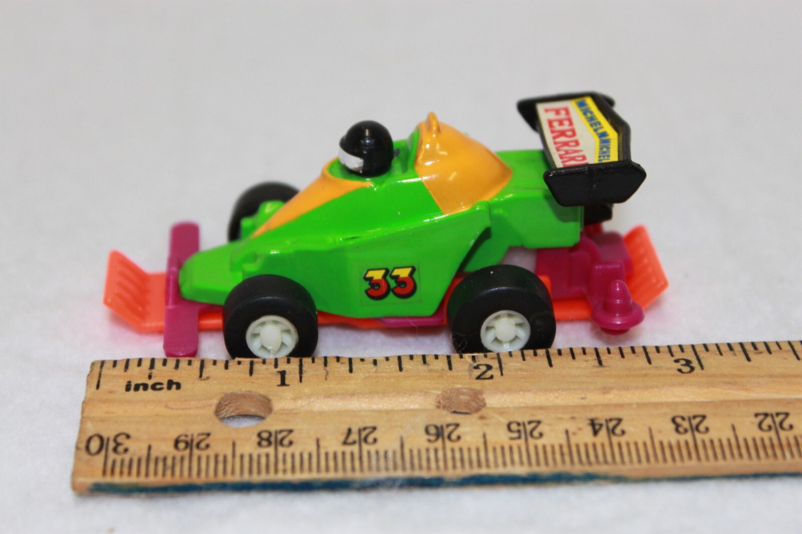Vintage Micheln Ferrari Die Cast and Plastic Toy Car Green #33 Made In China
