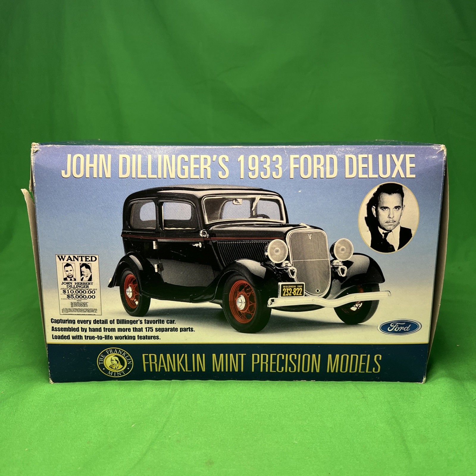Franklin Mint Ford Deluxe 1933 1:24 Black Diecast Car John Dillinger (42)