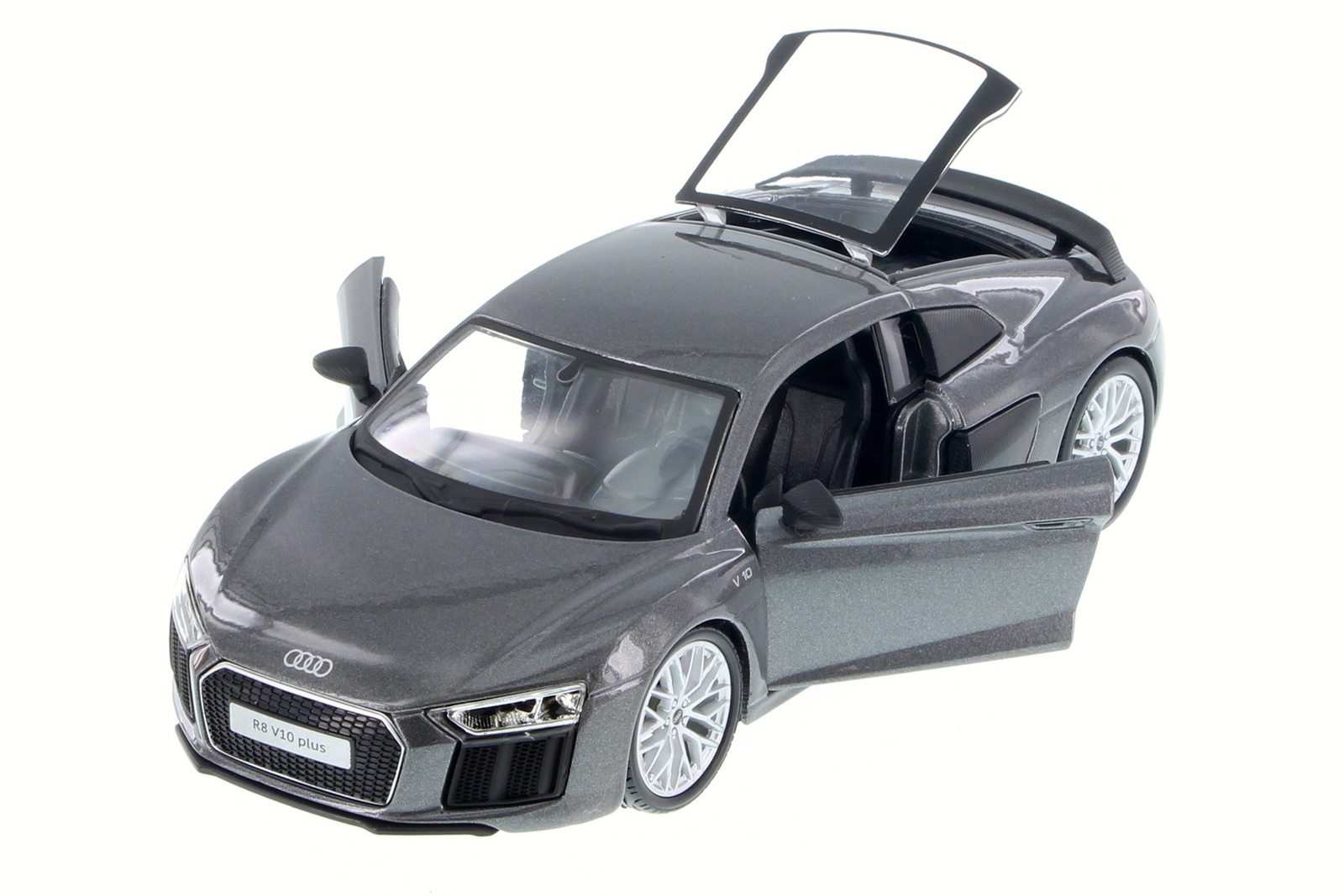 AUDI R8 PLUS HARD TOP, GRAY – SHOWCASTS 37513 – 1/24 SCALE DIECAST MODEL TOY CAR