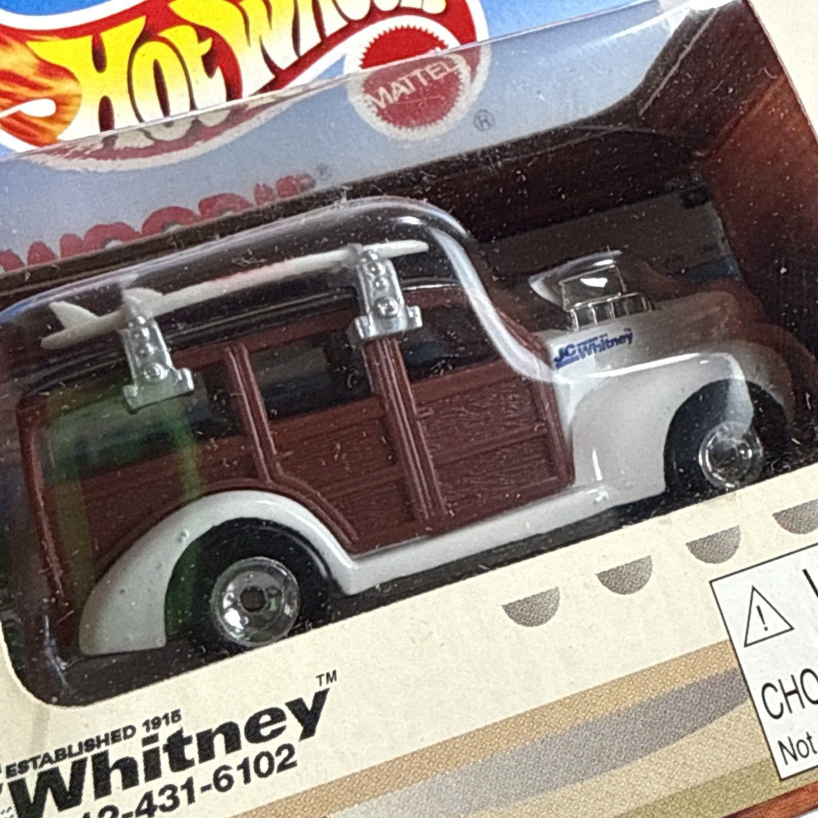 1999 Hot Wheels JC Whitney 1940 ’40s WOODIE w/ Surfboards Special Edition White