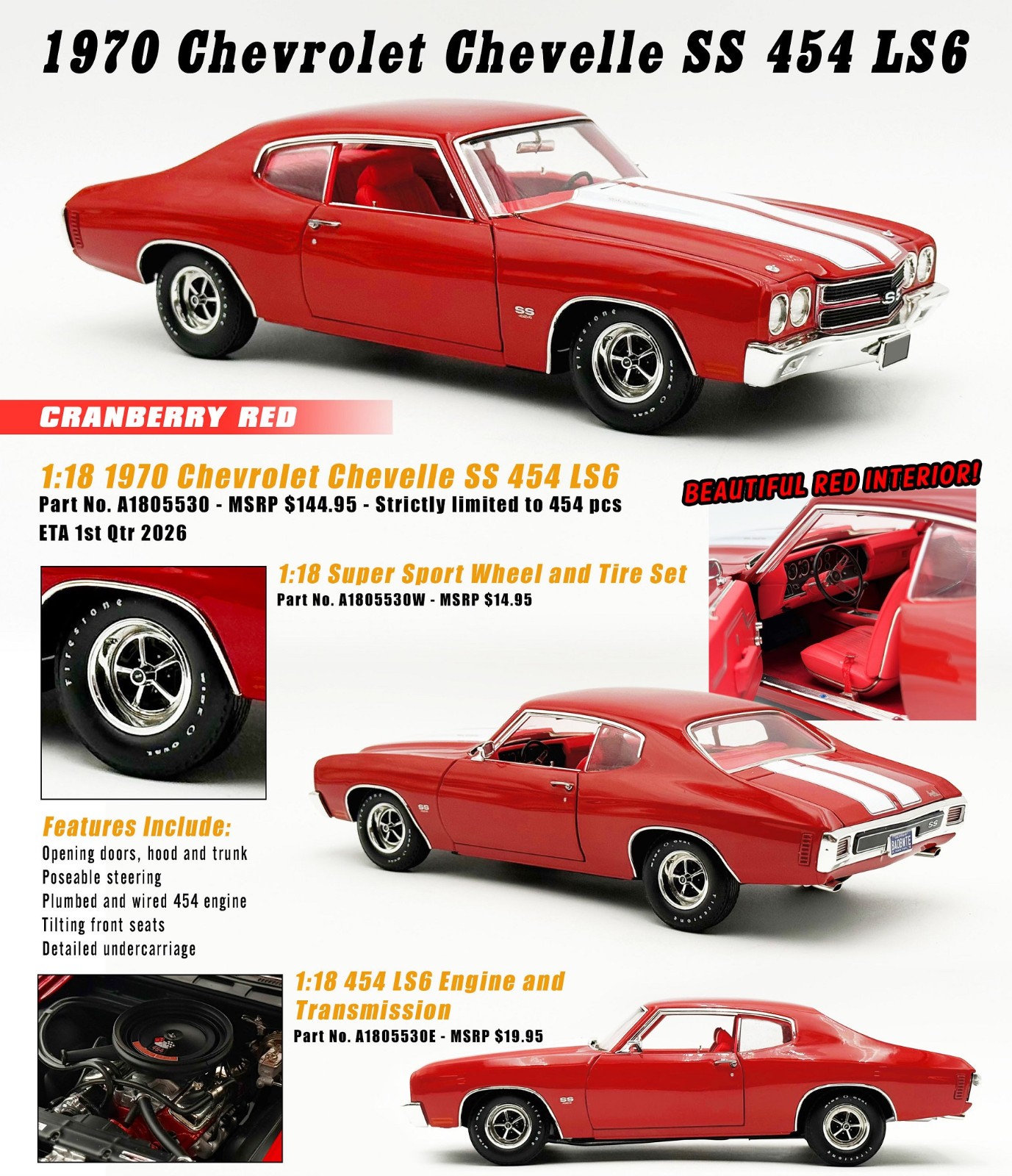 1970 Chevelle SS 454 – New arrival from Acme! – 1:18 Scale Die Cast