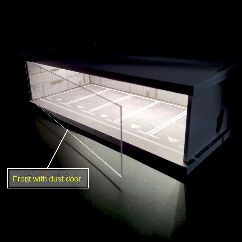 1/43 Diorama Garage Model LED Lighting City Car Parking Lot Scene Display Model