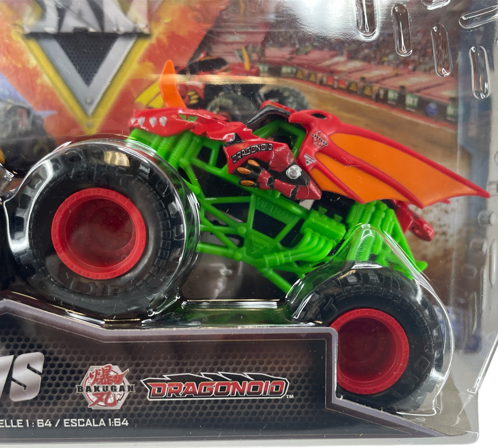 Monster Jam 1:64 Scale Truck 2 Pcs Set Pack Bakugan Dragonoid Figure Gift Toys