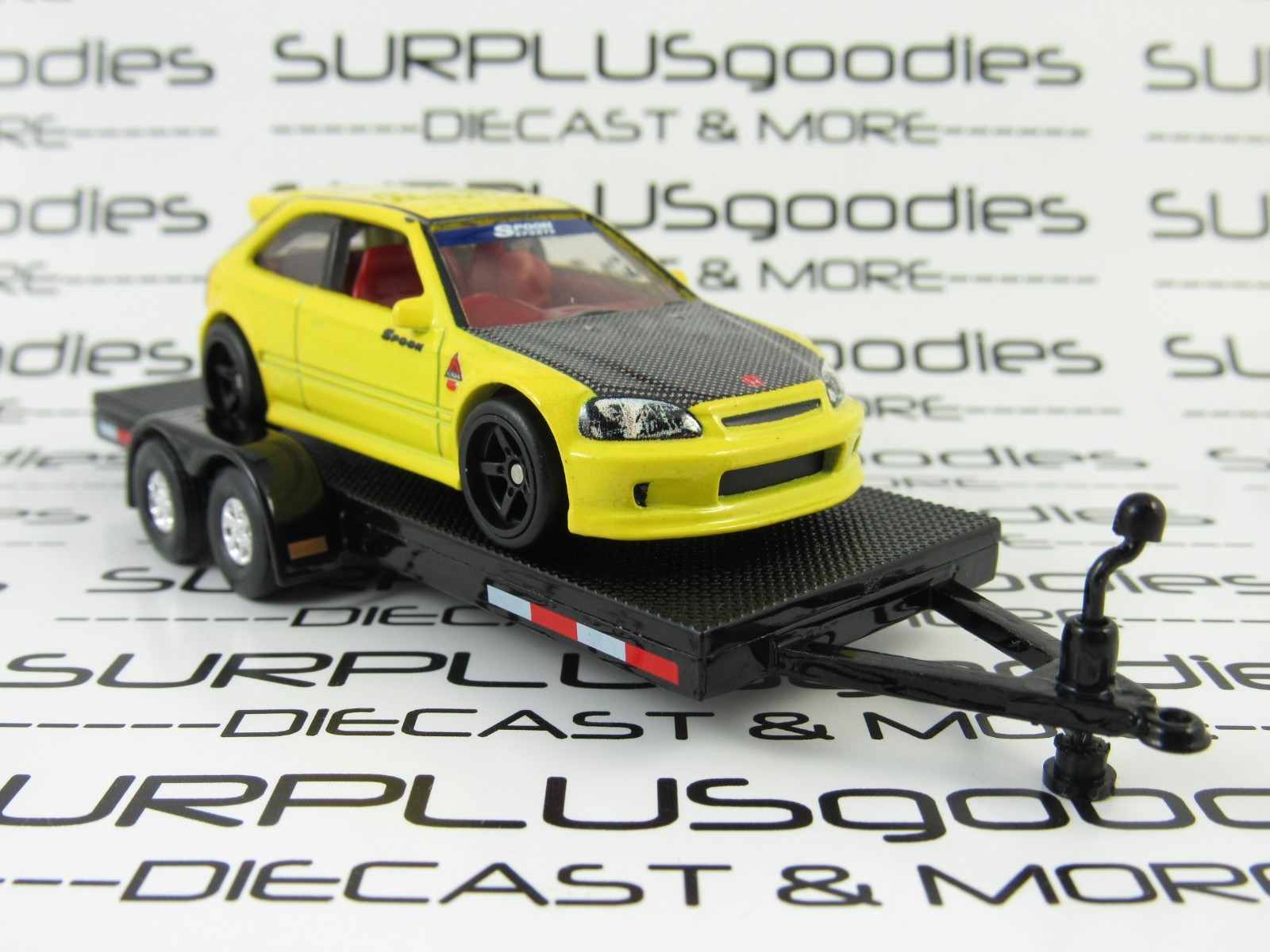 Hot Wheels LOOSE Track Day: Spoon Sports 1999 HONDA CIVIC Type-R (EK9) w/Trailer