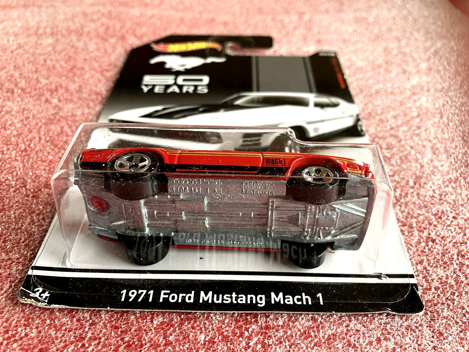 2014 Hot Wheels 1971 Ford Mustang Mach 1 50 Years 3/8 BDL74 Red (HW627)