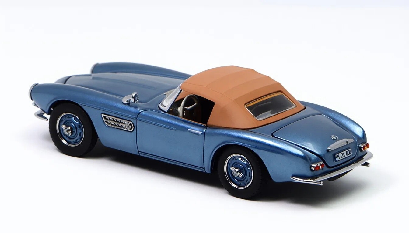 GFCC 1:64 Ice Blue 1957 507 Soft Top Classic Sport Model Diecast Metal Car