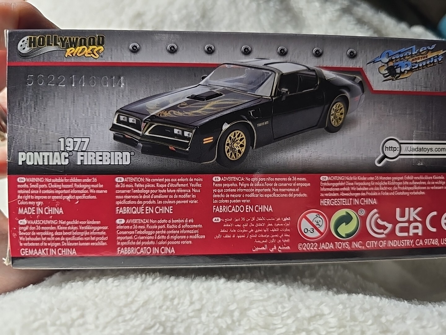 1977 PONTIAC FIREBIRD BLACK “SMOKEY & THE BANDIT” MOVIE 1/32 DIECAST JADA 31061