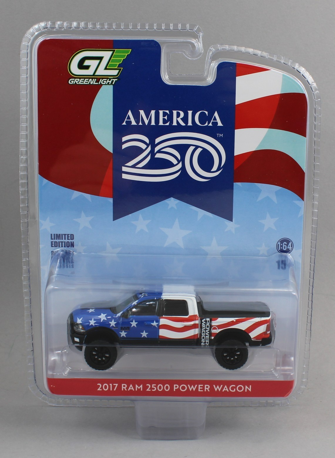 1:64 Greenlight *AMERICA 250* Red White Blue 2017 Dodge RAM 2500Power Wagon NIP!