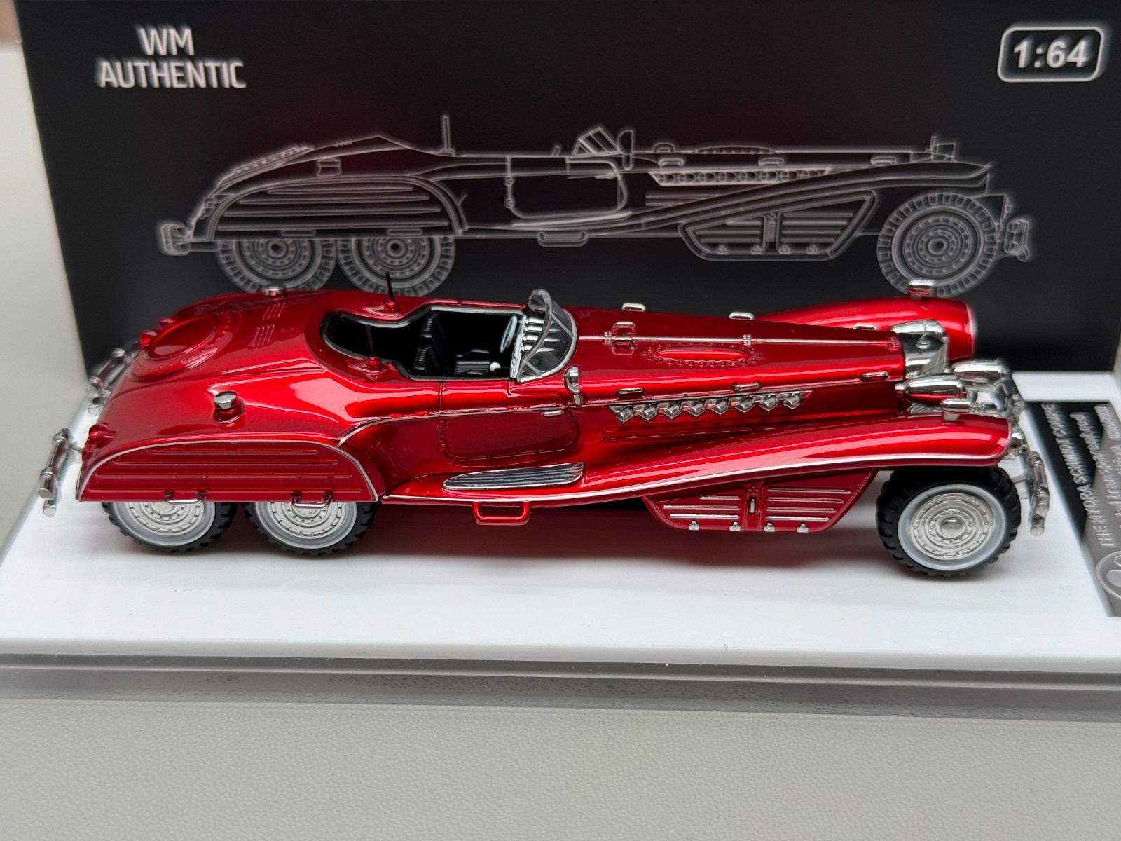 WM 1:64 Metallic Red Hydra Schmidt Coupe V16 Sport Model Diecast Car