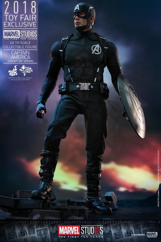 Hot Toys 1/6 mms488 Captain America Concept Art Version Marvel Open Box