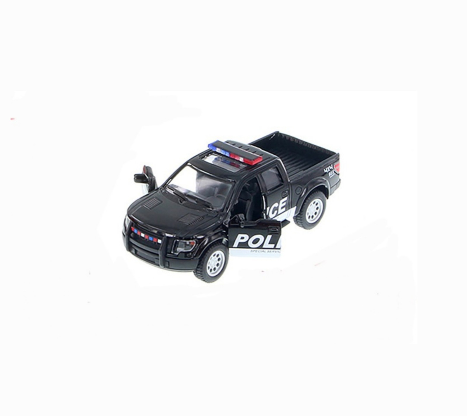 5365DP Kinsmart 2013 Ford F-150 Raptor Police1:46 Diecast Truck 5 inch Black