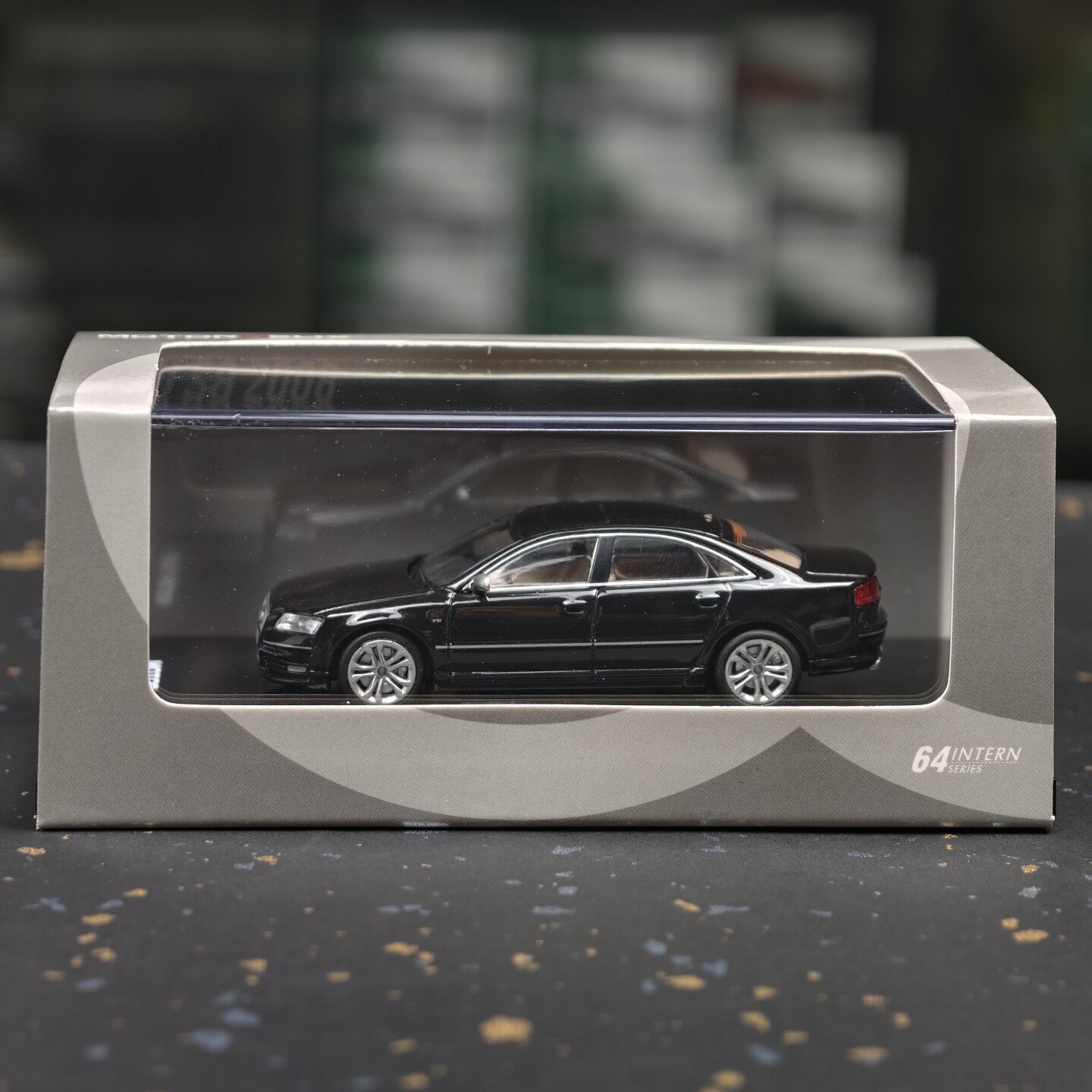 1:64 S8 2008 Black Alloy Diecast Model Car Collectible Gift Display