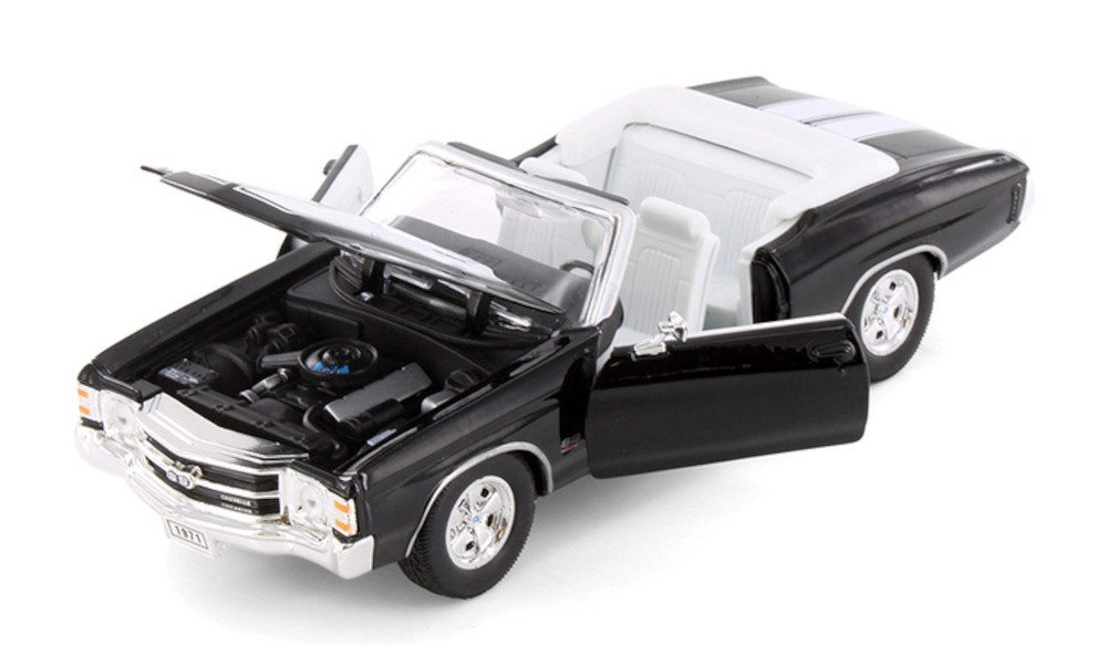 1971 Chevrolet Chevelle SS 454 1/24 Scale Diecast Model by Welly – BLACK