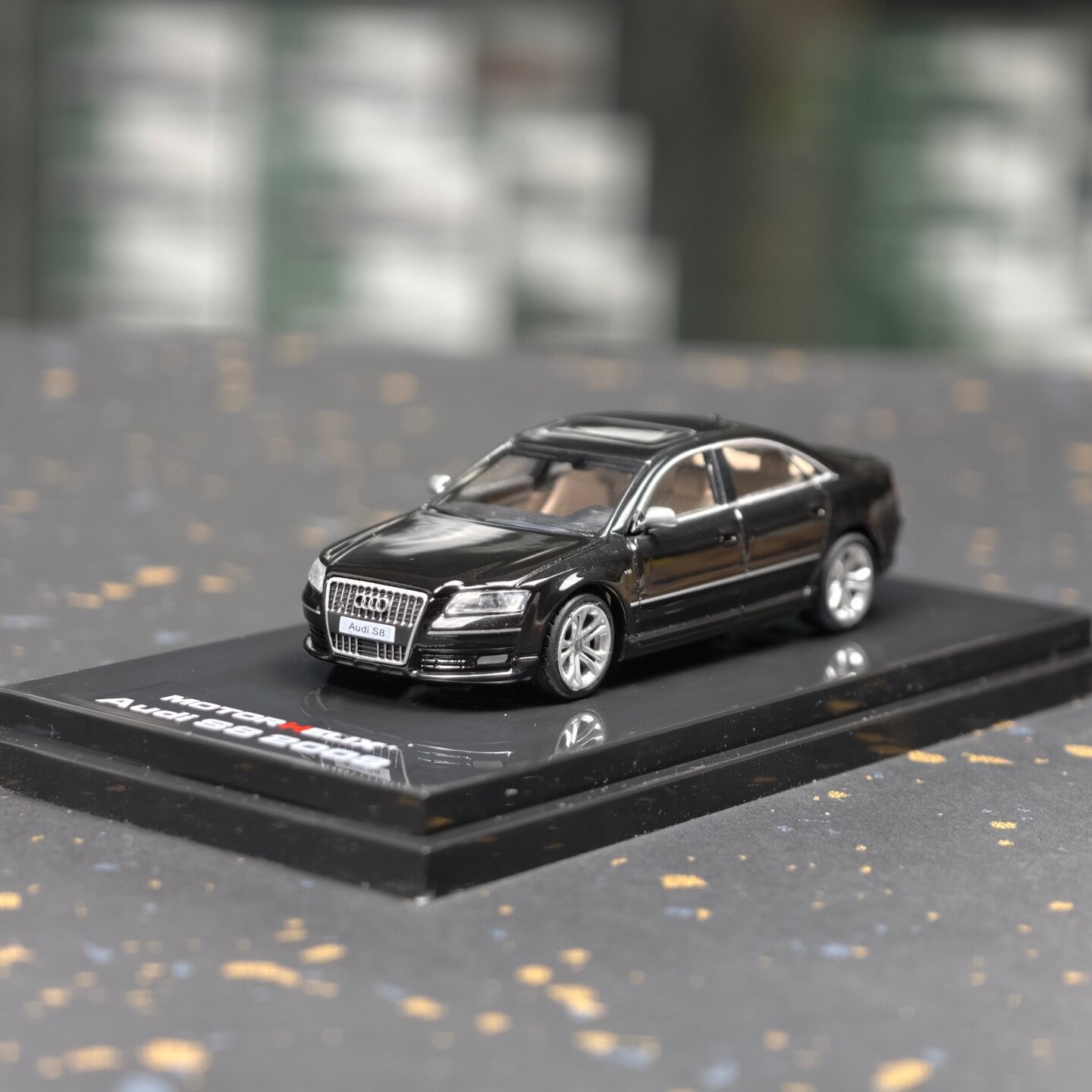 1:64 S8 2008 Black Alloy Diecast Model Car Collectible Gift Display