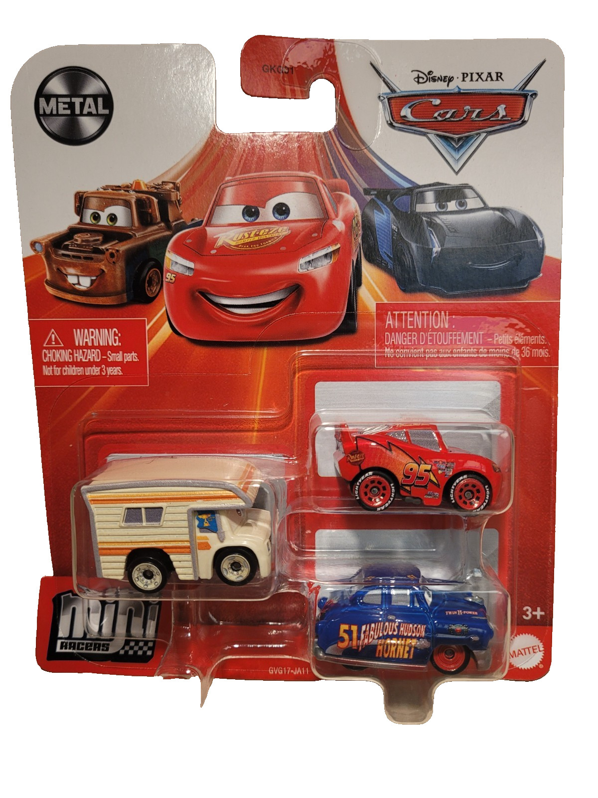 MINI RACERS DISNEY PIXAR CARS 3-PACK LARRY CAMPER, FABULOUS HUDSON HORNET, AND L